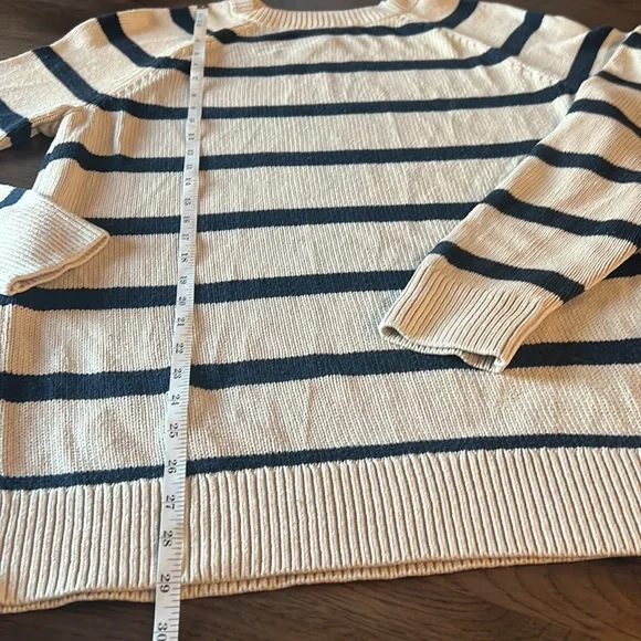 Gap Men’s Large Light Tan and Navy Crewneck Sweater - Picture 2 of 10